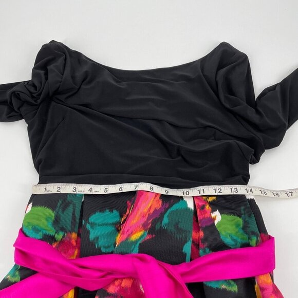 Eliza J Fallie Fit and Flare Floral Jersey Tea Length Belted Dress Womens 14 - Picture 6 of 9